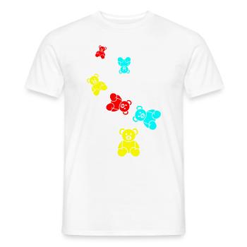 Ours en peluche - T-shirt homme - blanc - Devant - AI Model Male 178 dark (178cm)