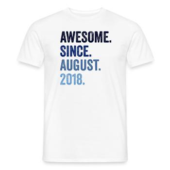 Awesome Since August 2018 4. Geburtstag - Männer T-Shirt - Weiß - Vorne - AI Model Male 178 dark (178cm)