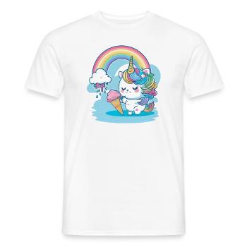 Rainbow unicorn for children - colorful and cheerful - Men's T-Shirt - white - Front - AI Model Male 178 dark (178cm)