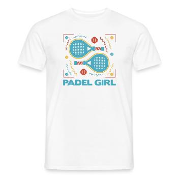 Joueuse de Padel Padel Filles Femmes Padel - T-shirt homme - blanc - Devant - AI Model Male 178 dark (178cm)