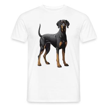 Doberman Dog Animal - Men's T-Shirt - white - Front - AI Model Male 178 dark (178cm)