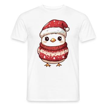 Huhn Weihnachten Comic - Männer T-Shirt - Weiß - Vorne - AI Model Male 178 dark (178cm)