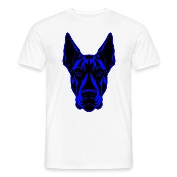 Doberman Dog Animal Portrait - Men's T-Shirt - white - Front - AI Model Male 178 dark (178cm)