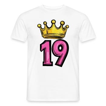 19 Couronne de chiffres - T-shirt homme - blanc - Devant - AI Model Male 178 dark (178cm)