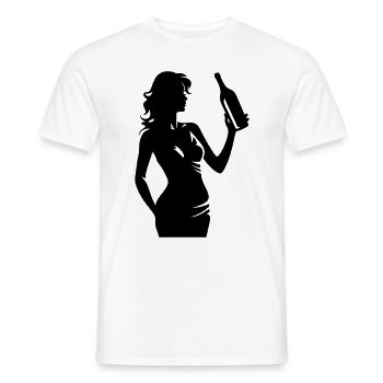 Woman Party Silhouette Drink Wine - Men's T-Shirt - white - Front - AI Model Male 178 dark (178cm)
