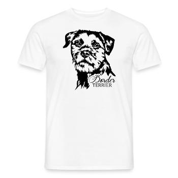 BORDER TERRIER Hundeportrait Hund Hunde Wilsigns - Männer T-Shirt - Weiß - Vorne - AI Model Male 178 dark (178cm)