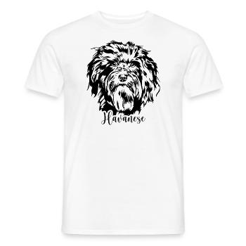 Havanese Dog Portrait Dog Wilsigns - Men's T-Shirt - white - Front - AI Model Male 178 dark (178cm)