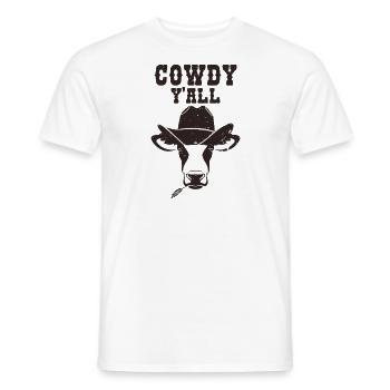 Cowdy Howdy Cow Cowboys Cowgirls Country Western - Men's T-Shirt - white - Front - AI Model Male 178 dark (178cm)