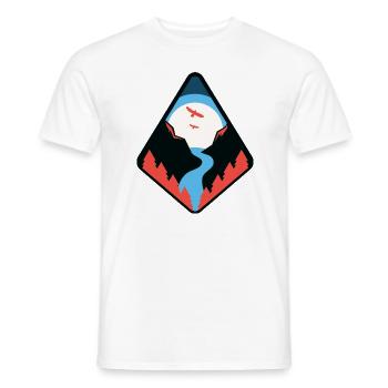 Trail in the sunset | Nature hiking - Men's T-Shirt - white - Front - AI Model Male 178 dark (178cm)