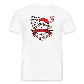 NOEL MERRY XMAS HUE LES RENNES - T-shirt homme - blanc - Devant - AI Model Male 178 dark (178cm)