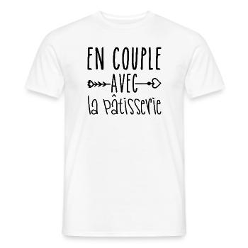 En Couple avec Pâtisserie, les Fans de Pâtisserie - T-shirt homme - blanc - Devant - AI Model Male 178 dark (178cm)