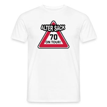Geburstag Mann Alter Sack 70 Birthday Geschenkidee - Männer T-Shirt - Weiß - Vorne - AI Model Male 178 dark (178cm)