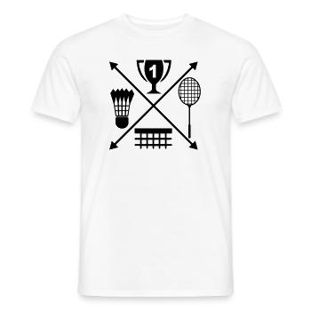 badminton - T-shirt homme - blanc - Devant - AI Model Male 178 dark (178cm)