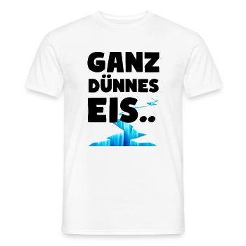 Ganz dünnes Eis Lustige Sprüche Dünnes Eis - Männer T-Shirt - Weiß - Vorne - AI Model Male 178 dark (178cm)