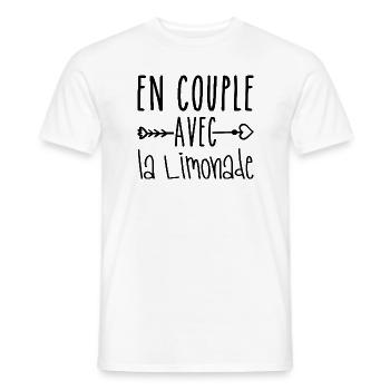 Couples with Lemonade, Lemonade Fans Gift - Men's T-Shirt - white - Front - AI Model Male 178 dark (178cm)