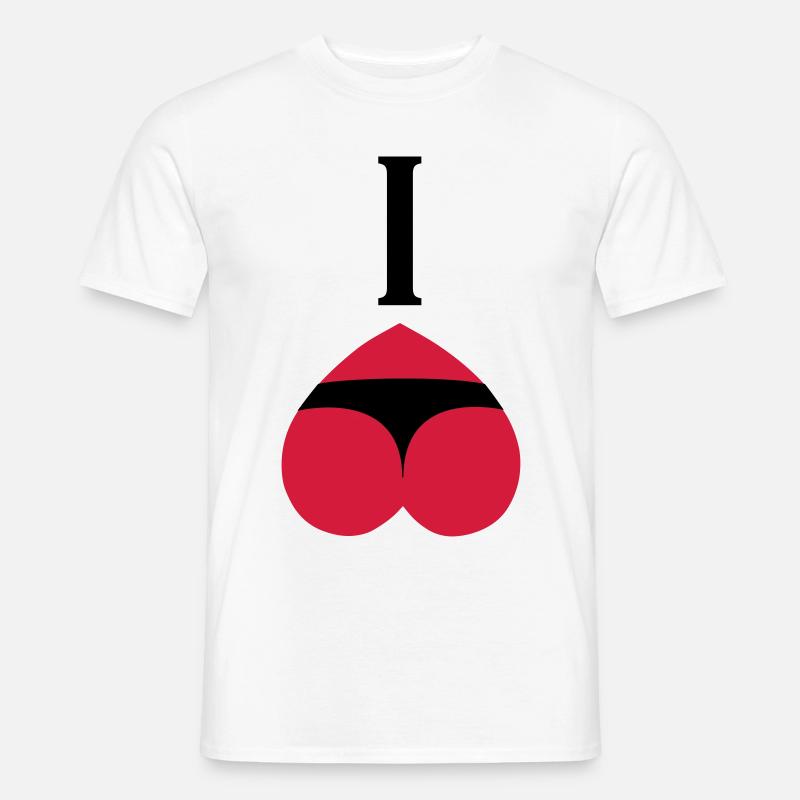 I love ass - T-shirt uomo - bianco
