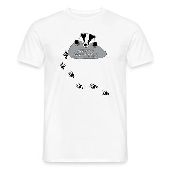 smaller frechdachs badger cheeky track animal paw - Men's T-Shirt - white - Front - AI Model Male 178 dark (178cm)