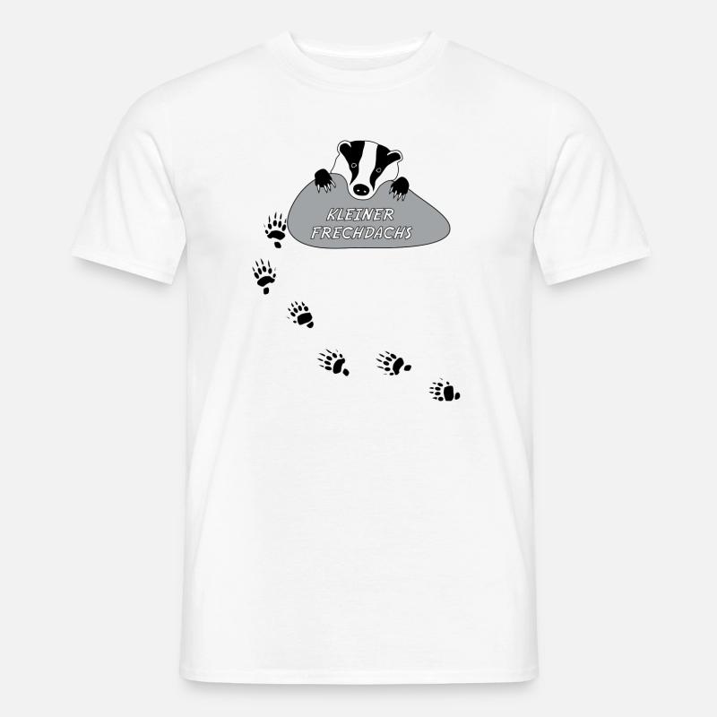kleiner frechdachs dachs frech spur tierspur pfote - Männer T-Shirt - Weiß