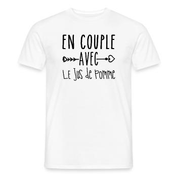 Couples with Apple Juice, Apple Juice Fans - Men's T-Shirt - white - Front - AI Model Male 178 dark (178cm)