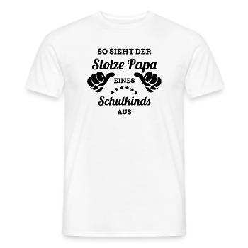 Stolzer Papa eines Schulkinds | Eltern 1. Schultag - Männer T-Shirt - Weiß - Vorne - AI Model Male 178 dark (178cm)
