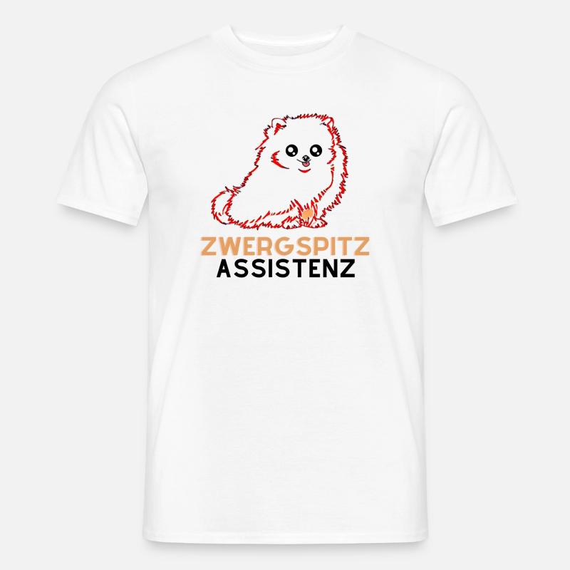 Zwergspitz Assistenz 1 - Männer T-Shirt - Weiß