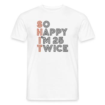 50 Geburtstag 50 Jahre Geburtstagsspruch lustig - Männer T-Shirt - Weiß - Vorne - AI Model Male 178 dark (178cm)