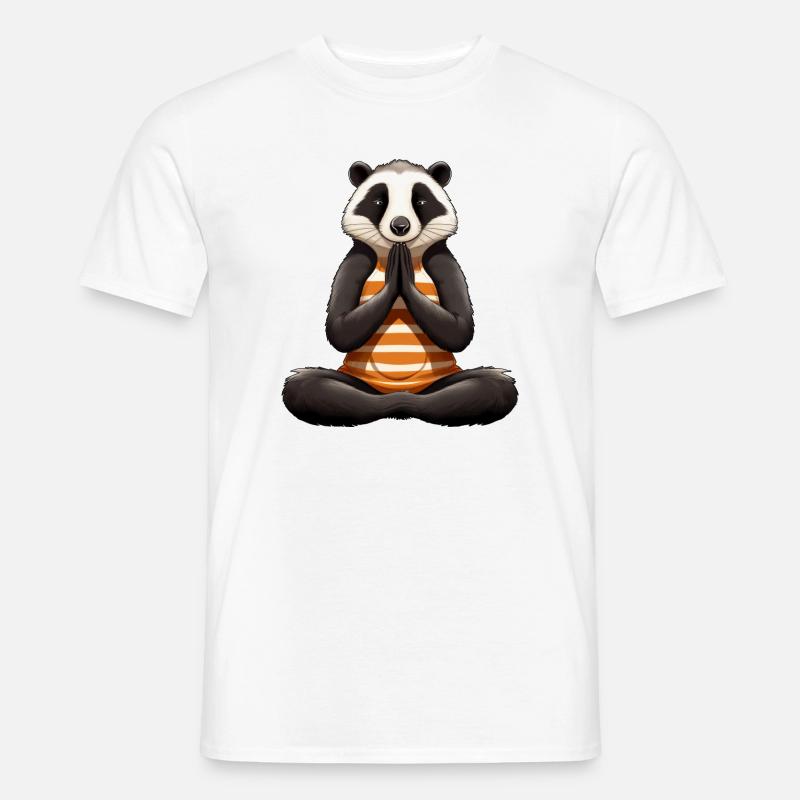 Dachs Yoga - Männer T-Shirt - Weiß