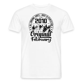 2010 Februar Original: 14 Jahre altes Jubiläumsgeschenk - Männer T-Shirt - Weiß - Vorne - AI Model Male 178 dark (178cm)