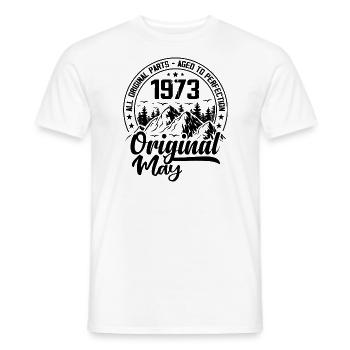 1973 May Original: 51 Years Anniversary Gift - Men's T-Shirt - white - Front - AI Model Male 178 dark (178cm)