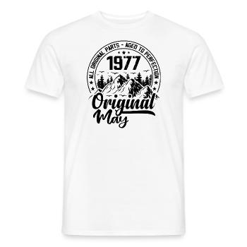 1977 mai Original : 47 Ans cadeau Anniversaire - T-shirt homme - blanc - Devant - AI Model Male 178 dark (178cm)
