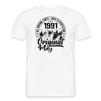 1991 May Original: 33 Years Anniversary Gift - Men's T-Shirt - white - Front - AI Model Male 178 dark (178cm)