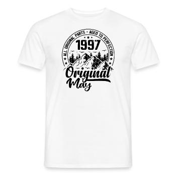 1997 May Original: 27 Years Anniversary Gift - Men's T-Shirt - white - Front - AI Model Male 178 dark (178cm)