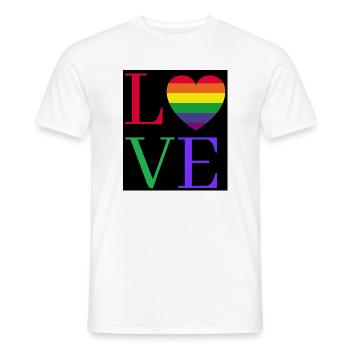 Rainbow Love Heart Pride Sticker - Männer T-Shirt - Weiß - Vorne - AI Model Male 178 dark (178cm)