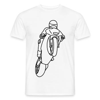 Wheelie extrem mit Rennmotorrad - dunkel - Männer T-Shirt - Weiß - Vorne - AI Model Male 178 dark (178cm)