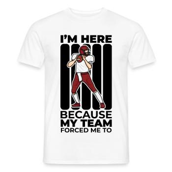 American Football Player Joke - Men's T-Shirt - white - Front - AI Model Male 178 dark (178cm)