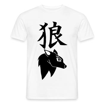 Japanese Black Wolf - Men's T-Shirt - white - Front - AI Model Male 178 dark (178cm)