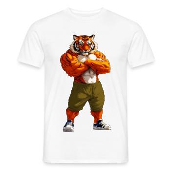 Tigre Animal Sport - T-shirt homme - blanc - Devant - AI Model Male 178 dark (178cm)