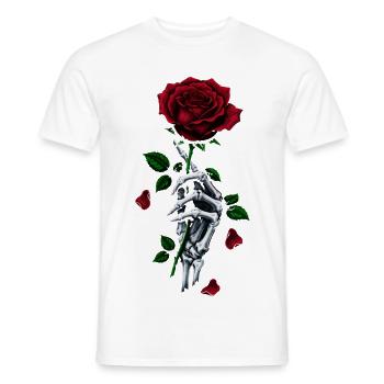 Rote Rose Skelett Hand Gotische Rose - Männer T-Shirt - Weiß - Vorne - AI Model Male 178 dark (178cm)