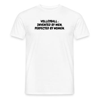 Volleyball - Volley Ball - Volley-Ball - Sport - T-shirt homme - blanc - Devant - AI Model Male 178 dark (178cm)