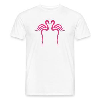 Flamingo, Flamingos - Men's T-Shirt - white - Front - AI Model Male 178 dark (178cm)