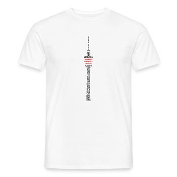 Tour de télévision de Stuttgart (couches noires et rouges) - T-shirt homme - blanc - Devant - AI Model Male 178 dark (178cm)