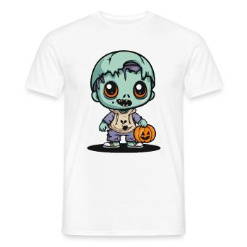 Zombie Halloween Bande dessinée effrayante - T-shirt homme - blanc - Devant - AI Model Male 178 dark (178cm)
