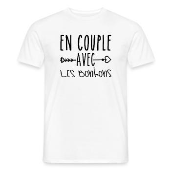 Couples with Candy, Gift Candy Fans - Men's T-Shirt - white - Front - AI Model Male 178 dark (178cm)