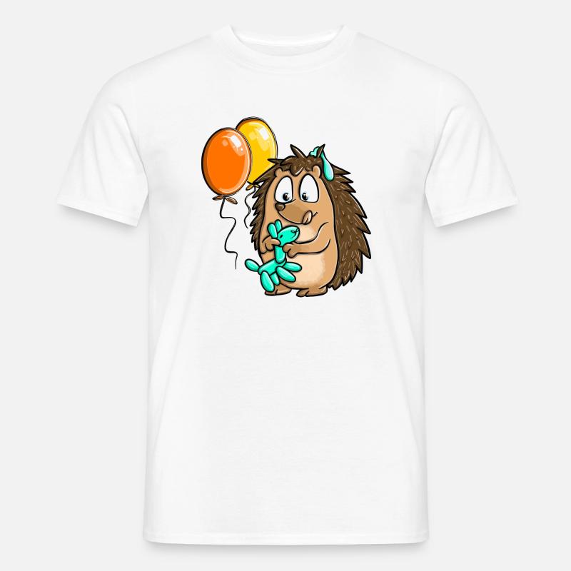 Paulchen Peng Hedgehog Balloons Design Statement - Men’s T-shirt - white