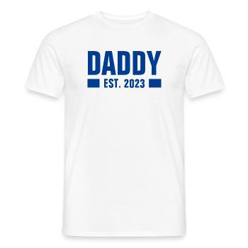 2023 - DEVENIR PÈRE - PROGÉNITURE - BÉBÉ - T-shirt homme - blanc - Devant - AI Model Male 178 dark (178cm)