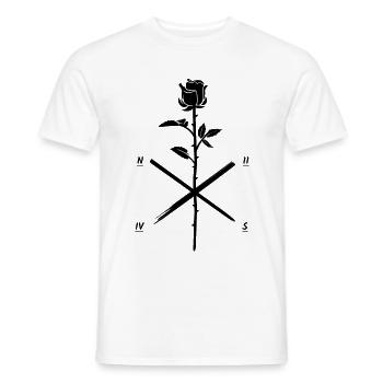 Rosen Tattoo im Windschatten - Männer T-Shirt - Weiß - Vorne - AI Model Male 178 dark (178cm)