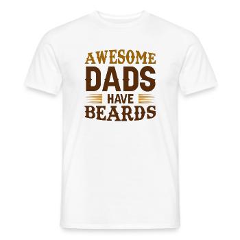 Awesome Dads Have Beards - Men's T-Shirt - white - Front - AI Model Male 178 dark (178cm)