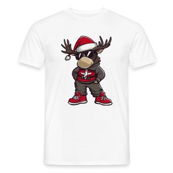 Elch Weihnachten X-Mas - Männer T-Shirt - Weiß - Vorne - AI Model Male 178 dark (178cm)