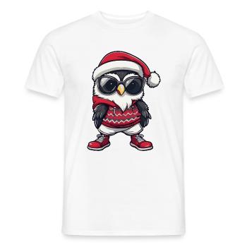 Eule Weihnachten X-Mas - Männer T-Shirt - Weiß - Vorne - AI Model Male 178 dark (178cm)