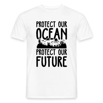 Protection de l’océan - T-shirt homme - blanc - Devant - AI Model Male 178 dark (178cm)